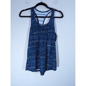 Zyia EUC Active Racerback Tank Top Womens Size Small Teal Striped Polka Dot